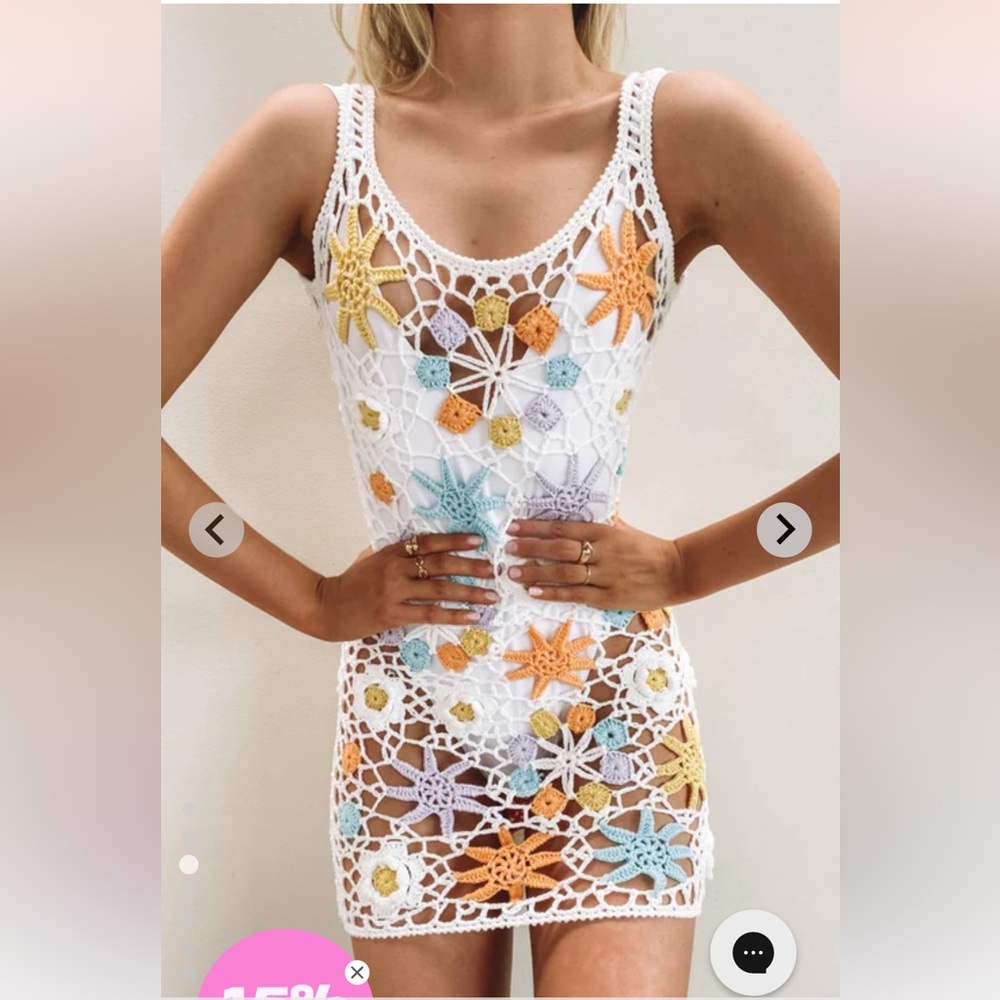 🌈 Garden Crochet Dress Rainbow NWT 🌈